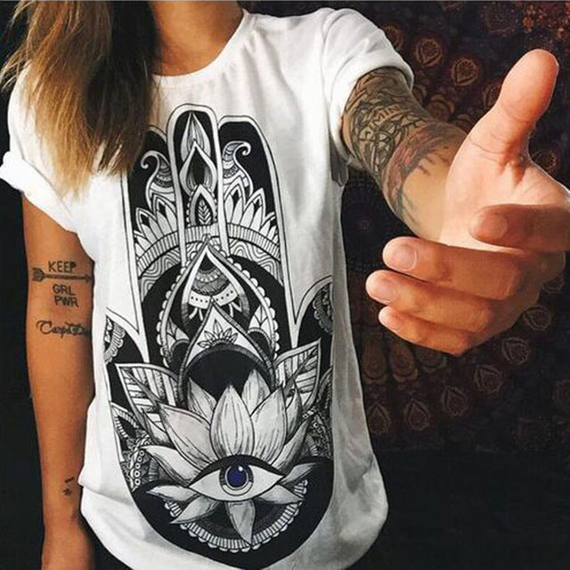 Women T Shirts Street Fashion Slim Summer Black T Shirt Women 2017 New Planet Print Casual Slim Women Tops T-Shirts Plus Size