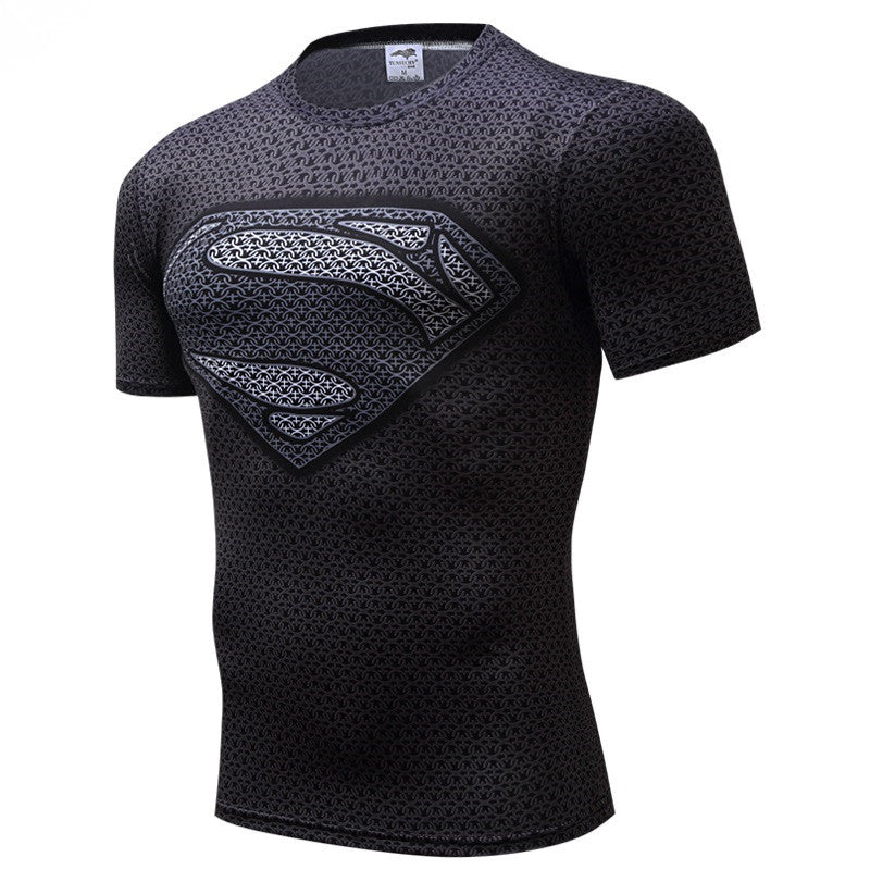 Superman Camisetas Homens Camisas de Compressão Batman Tops The Flash Camisetas Fitness Crossfit Tees Musculação camiseta rashguard