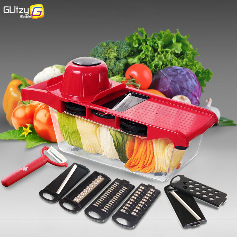 Cortador de legumes mandoline slicer 6 lâminas julienne ralador descascador frutas batata cebola ferramentas acessórios cozinha cozinhar gadget