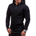 Plus Size Men's Hoodies Tracksuit 2018 Casual Drawstring Front Pockets Long Sleeve Sweatshirt Male Zipper Slim Solid Color Coat