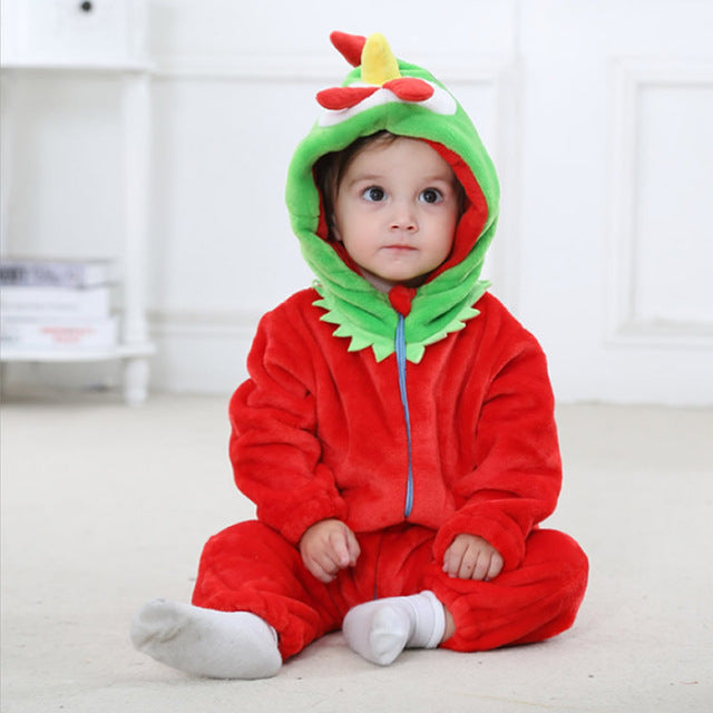 IDGIRL 2018 Cute Cartoon Flannel Baby Rompers Novelty Rabbit Cotton boy girl Animal Rompers Stitch Baby's Sets Baby kigurumi