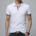 Fashion Men's Polo Shirt 2018 Summer Short Sleeve Slim Fit Lapel polo shirt 95% cotton Top Tees white black gray navy blue