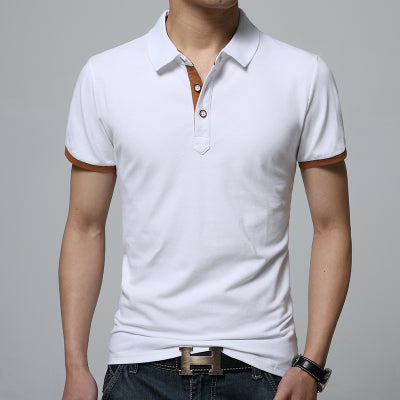 Fashion Men's Polo Shirt 2018 Summer Short Sleeve Slim Fit Lapel polo shirt 95% cotton Top Tees white black gray navy blue