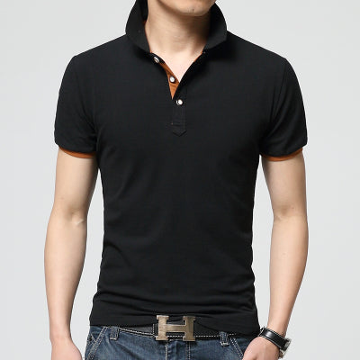 Fashion Men's Polo Shirt 2018 Summer Short Sleeve Slim Fit Lapel polo shirt 95% cotton Top Tees white black gray navy blue