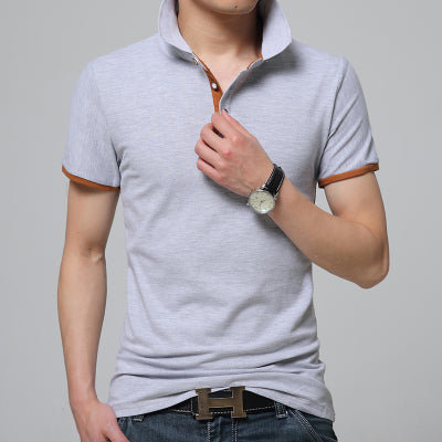 Fashion Men's Polo Shirt 2018 Summer Short Sleeve Slim Fit Lapel polo shirt 95% cotton Top Tees white black gray navy blue