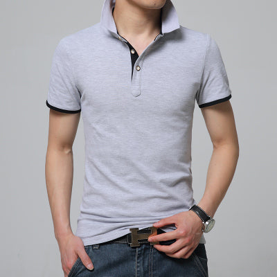 Fashion Men's Polo Shirt 2018 Summer Short Sleeve Slim Fit Lapel polo shirt 95% cotton Top Tees white black gray navy blue