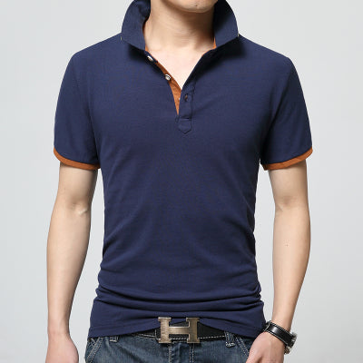 Fashion Men's Polo Shirt 2018 Summer Short Sleeve Slim Fit Lapel polo shirt 95% cotton Top Tees white black gray navy blue