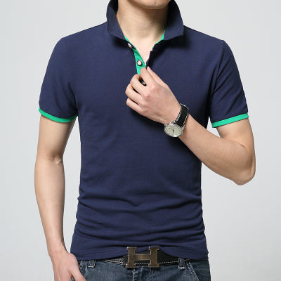 Fashion Men's Polo Shirt 2018 Summer Short Sleeve Slim Fit Lapel polo shirt 95% cotton Top Tees white black gray navy blue