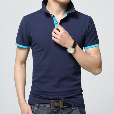 Fashion Men's Polo Shirt 2018 Summer Short Sleeve Slim Fit Lapel polo shirt 95% cotton Top Tees white black gray navy blue