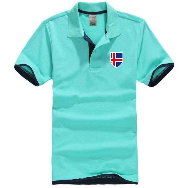 New Brand Polos Mens Printed POLO Shirts Cotton Short Sleeve Camisas Iceland flag print popular Polo Casual Male Polo Shirt 3XL