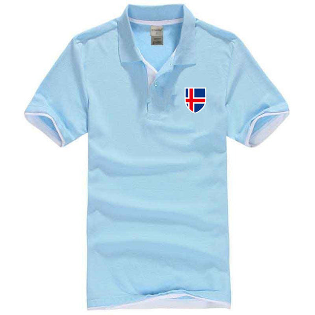 New Brand Polos Mens Printed POLO Shirts Cotton Short Sleeve Camisas Iceland flag print popular Polo Casual Male Polo Shirt 3XL