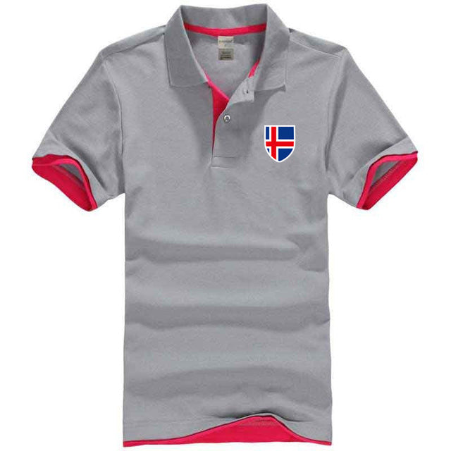 New Brand Polos Mens Printed POLO Shirts Cotton Short Sleeve Camisas Iceland flag print popular Polo Casual Male Polo Shirt 3XL
