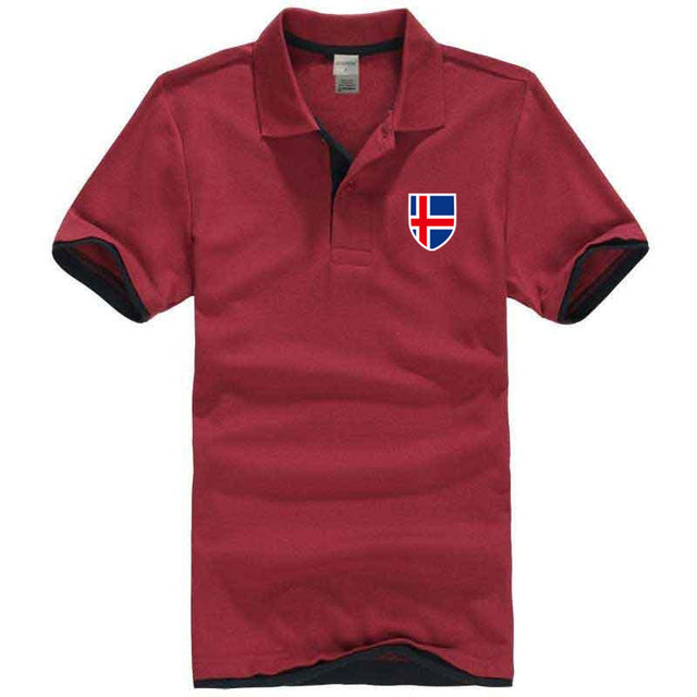 New Brand Polos Mens Printed POLO Shirts Cotton Short Sleeve Camisas Iceland flag print popular Polo Casual Male Polo Shirt 3XL