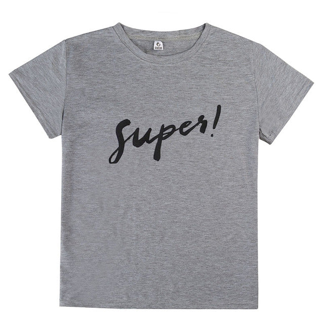 New 2017 Summer Women T-shirt Print Super T Shirt White Cotton Letter Tops Tee Harajuku Tshirt