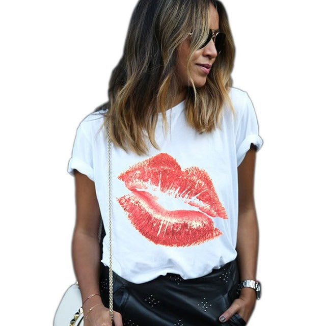 New 2017 Summer Women T-shirt Print Super T Shirt White Cotton Letter Tops Tee Harajuku Tshirt