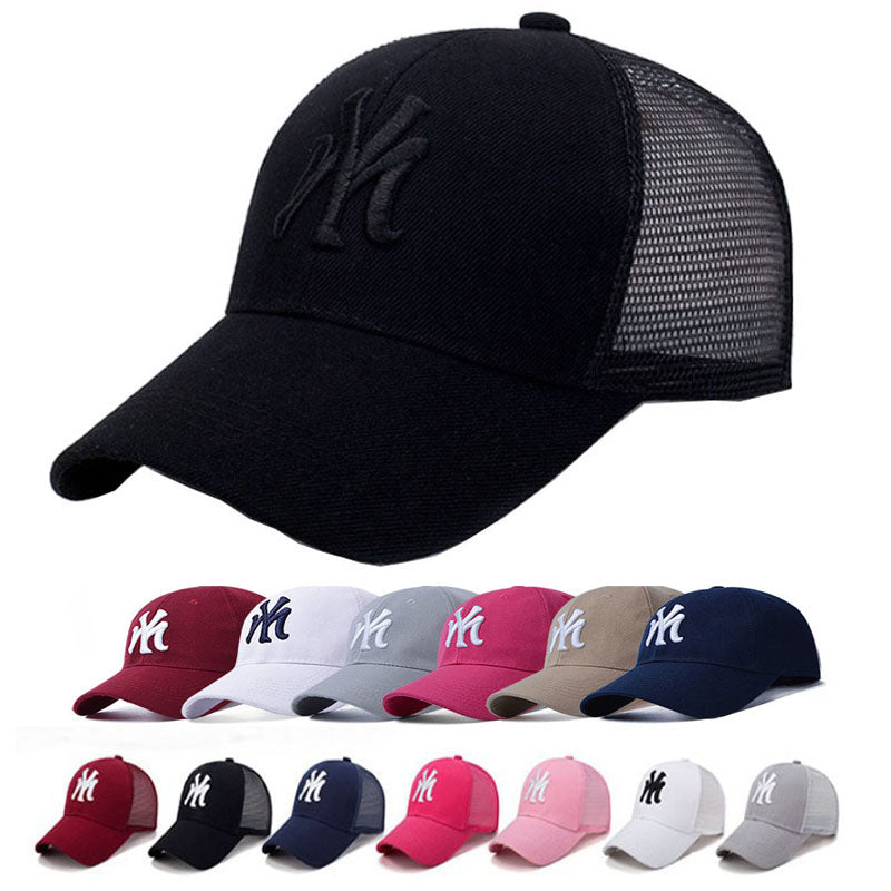 NY baseball cap summer mesh hats black adult unisex casual baseball caps adjustable cap snapback caps outdoors breathable hats