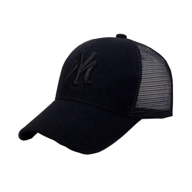 NY baseball cap summer mesh hats black adult unisex casual baseball caps adjustable cap snapback caps outdoors breathable hats
