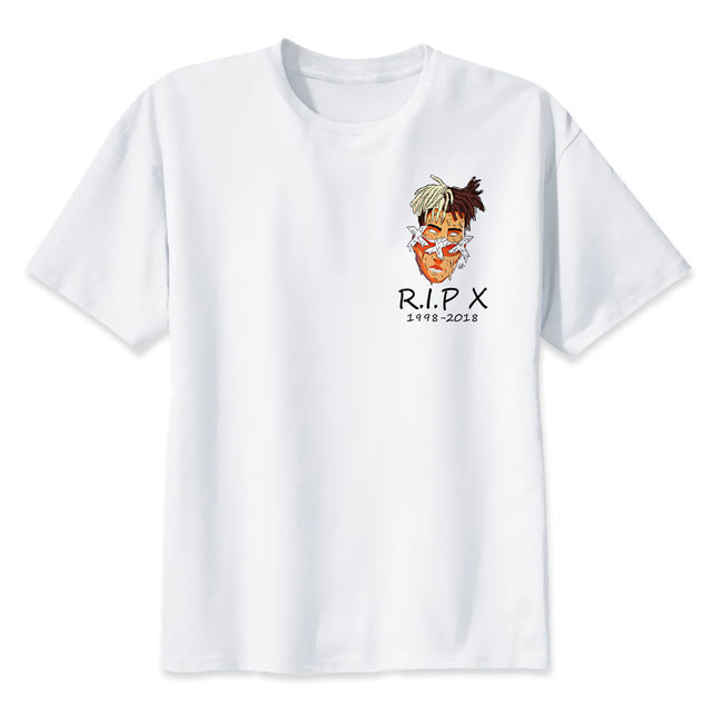 Xxxtentacion rip personagem impressão camiseta moda casual fitness legal o-pescoço camiseta masculina verão manga curta roupas masculinas