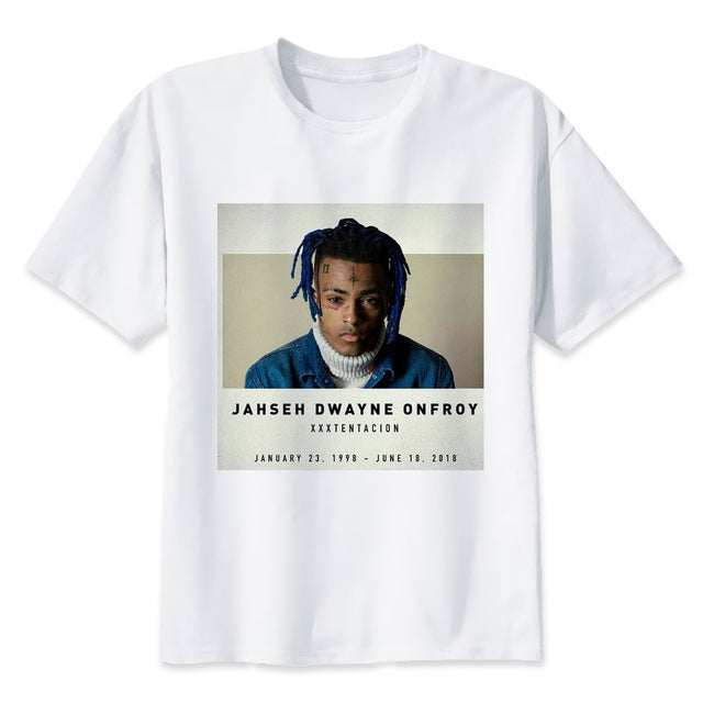 xxxtentacion R.I.P Character Print T-Shirt Fashion Casual Fitness Cool O-neck Men's T Shirt Summer Short Sleeve Men Clothing