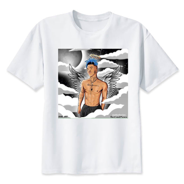 Xxxtentacion rip personagem impressão camiseta moda casual fitness legal o-pescoço camiseta masculina verão manga curta roupas masculinas