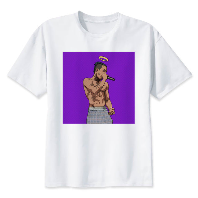 Xxxtentacion rip personagem impressão camiseta moda casual fitness legal o-pescoço camiseta masculina verão manga curta roupas masculinas