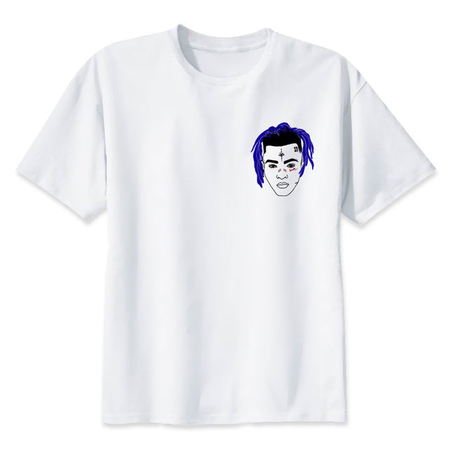 Xxxtentacion rip personagem impressão camiseta moda casual fitness legal o-pescoço camiseta masculina verão manga curta roupas masculinas