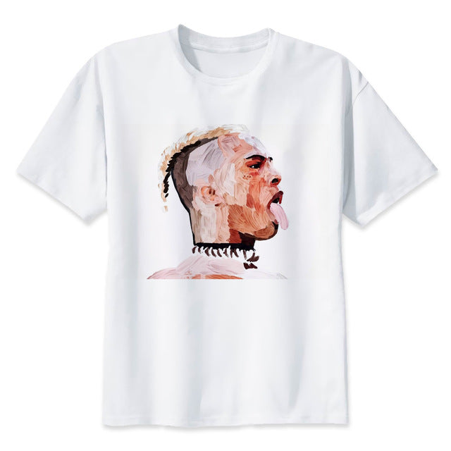 Xxxtentacion rip personagem impressão camiseta moda casual fitness legal o-pescoço camiseta masculina verão manga curta roupas masculinas