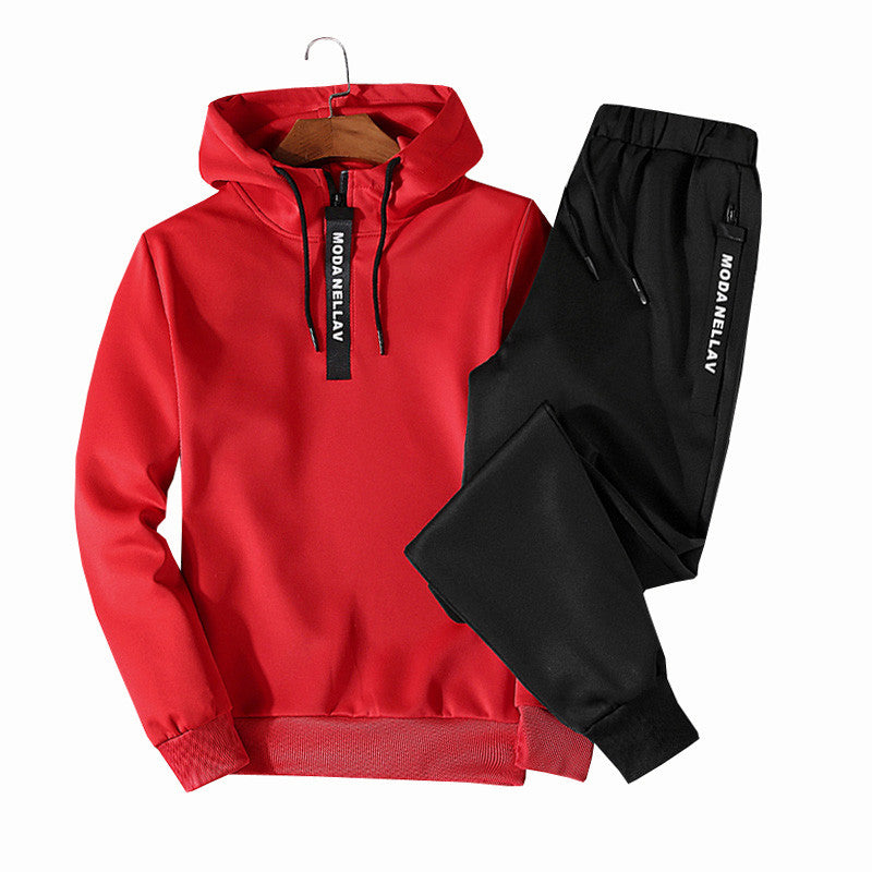 Loldeal Men's Sportswear Tracksuit Two Piece Sets Pullover Hoodies + Pants Sportwear Suit Male Hoodies plus sportsman wear M-5XL
