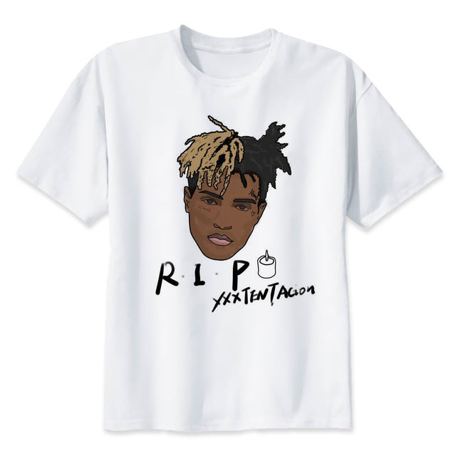 xxxtentacion R.I.P Character Print T-Shirt Fashion Casual Fitness Cool O-neck Men's T Shirt Summer Short Sleeve Men Clothing