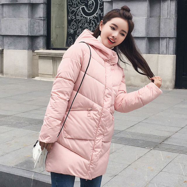 New parka women 2018 Winter Jacket Women Coats Hooded Ladies Coats Female Parka Thick Cotton Padded Lining Winter Female Coats