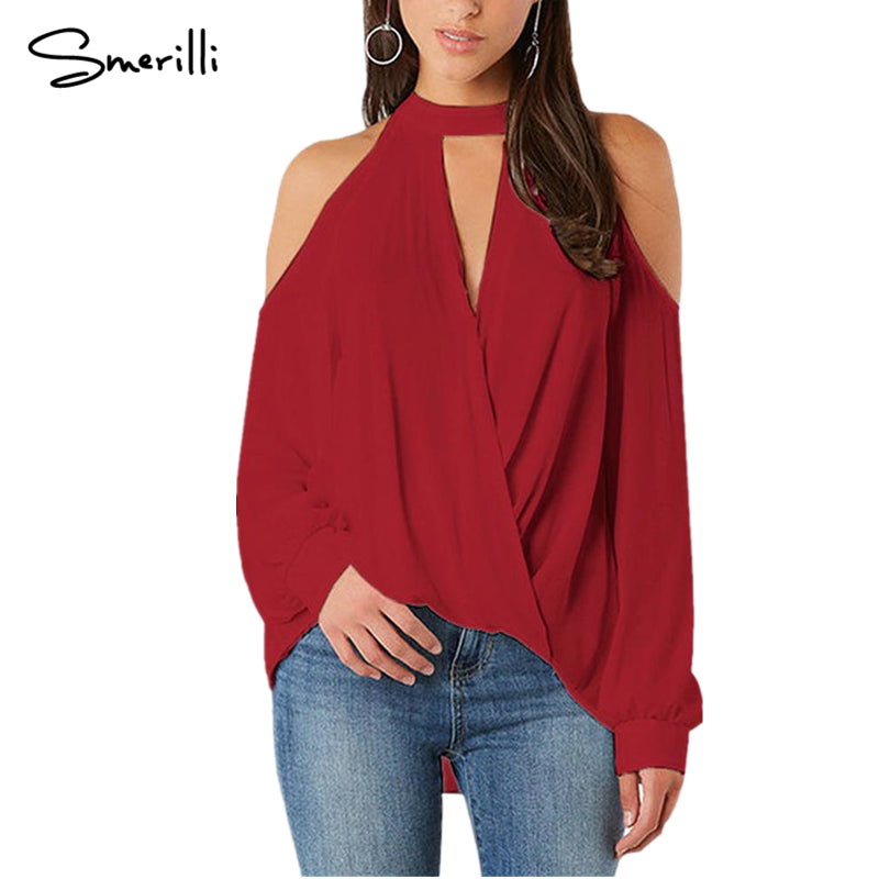 تي شيرت نسائي صيفي مثير ومثير على الموضة تي شيرت نسائي 2018 Blusa الأنثوية أبيض مكشوف الأكتاف تي شيرت نسائي تي شيرت مجوف