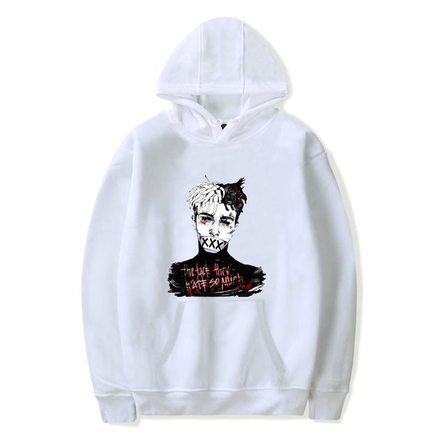 Xxxtentacion هوديس حزين الرجال بلوزات مغني الراب الهيب هوب قناع السترة Sweatshirts الذكور/النساء سوداديراس هود hoddie