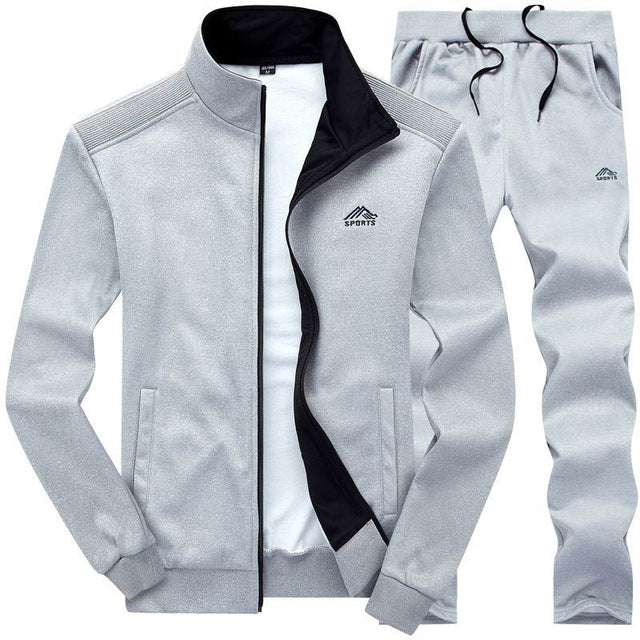 Loldeal  Men's Sportswear Suit Black Sportsman  Baseball Student Hoodie Male  tracksuits Autumn