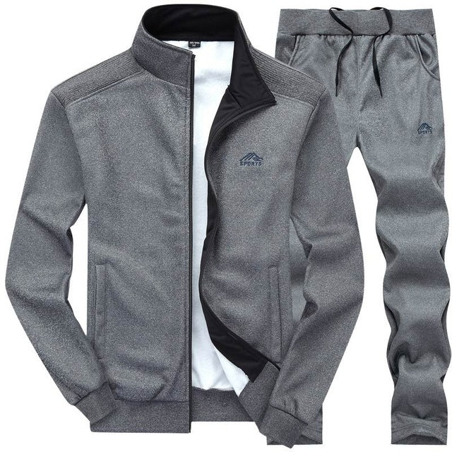 Loldeal  Men's Sportswear Suit Black Sportsman  Baseball Student Hoodie Male  tracksuits Autumn