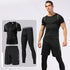 New Summer Tracksuit Men Sets Quick Dry Breathable Sportwear Fitness Suit for Men Workout Compression Suit Sportswear 1-4pcs