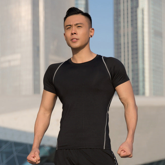 New Summer Tracksuit Men Sets Quick Dry Breathable Sportwear Fitness Suit for Men Workout Compression Suit Sportswear 1-4pcs