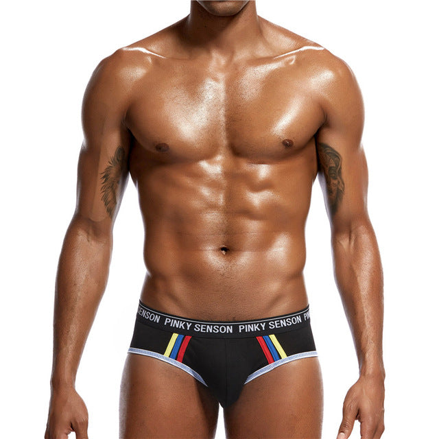 Sexy hit cor calcinha masculina gay briefs roupa interior de algodão u convexo bolsa masculina roupa interior masculina