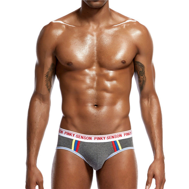 Sexy hit cor calcinha masculina gay briefs roupa interior de algodão u convexo bolsa masculina roupa interior masculina