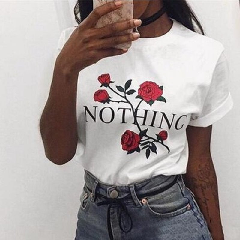 NIBESSER Plus Size 3XL pink T Shirt Women Summer 2018 Short Sleeve O-Neck Tops Tees Casual Floral Print TShirt Womens Funny tees