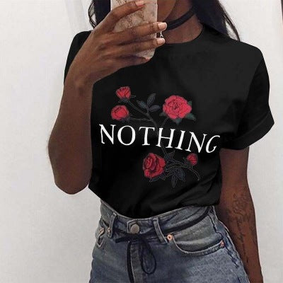 NIBESSER Plus Size 3XL pink T Shirt Women Summer 2018 Short Sleeve O-Neck Tops Tees Casual Floral Print TShirt Womens Funny tees