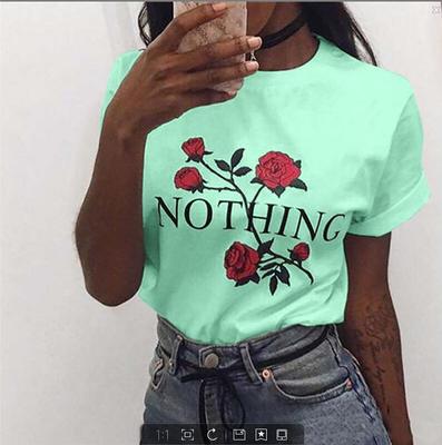 NIBESSER Plus Size 3XL pink T Shirt Women Summer 2018 Short Sleeve O-Neck Tops Tees Casual Floral Print TShirt Womens Funny tees