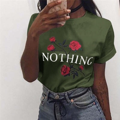 NIBESSER Plus Size 3XL pink T Shirt Women Summer 2018 Short Sleeve O-Neck Tops Tees Casual Floral Print TShirt Womens Funny tees