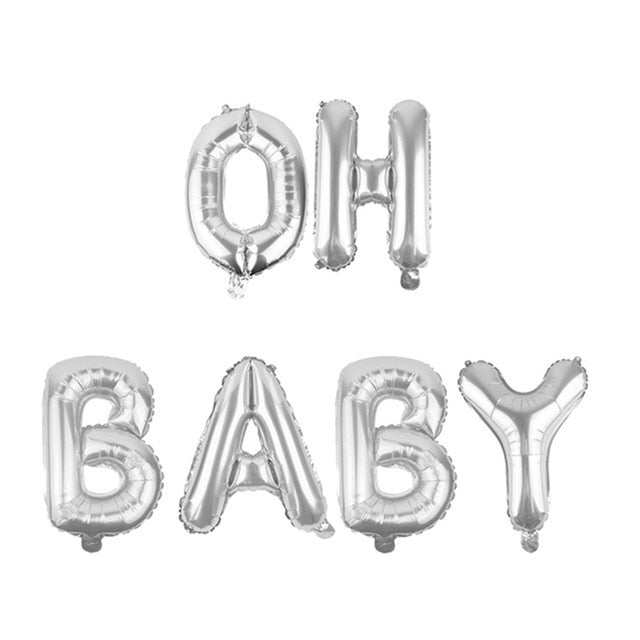YORIWOO Baby Shower 16inch Oh Baby Foil Balloons It's Boy Or Girl Gender Reveal Rose Gold Balloons Babyshower Party Supplies Kid