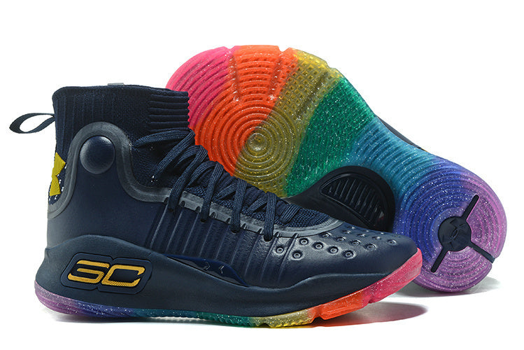 Sob a armadura ua curry 4 esporte tênis de basquete ao ar livre médio superior atlético masculino tornozelo botas ao ar livre sapatos 40-46