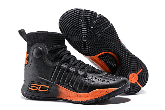 Sob a armadura ua curry 4 esporte tênis de basquete ao ar livre médio superior atlético masculino tornozelo botas ao ar livre sapatos 40-46