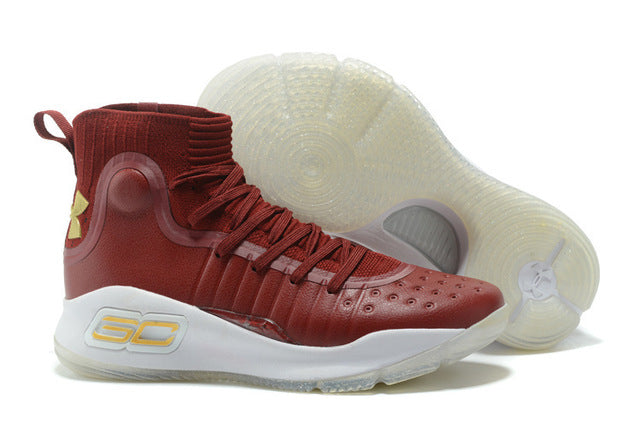 Under Armour UA Men's Curry 4 Sport Basketball Sneakers Outdoor Medium Top Athletic Male Ankle Boots Outdoor Shoes 40-46