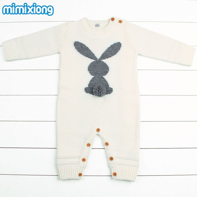 Bebê meninos macacão inverno 2018 recém-nascidos meninas macacões de natal mangas compridas infantil bebe macacão de malha da criança uma peça wear