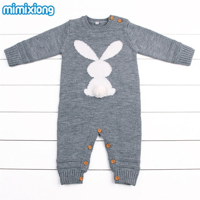 Bebê meninos macacão inverno 2018 recém-nascidos meninas macacões de natal mangas compridas infantil bebe macacão de malha da criança uma peça wear