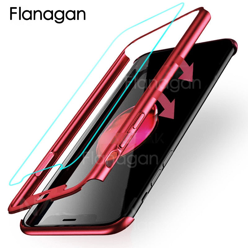 Luxury 360 Degree Protection Full Cover Phone Case For Huawei P20 Lite P20 Pro Shockproof Cover For Huawei P20 Lite Case Glass