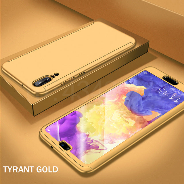 Luxo 360 graus de proteção capa completa caso do telefone para huawei p20 lite p20 pro capa à prova de choque para huawei p20 lite caso vidro